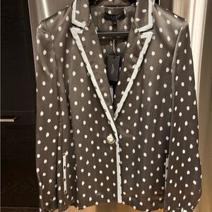 Rag & Bone Chocolate and Cream Dot Blazer